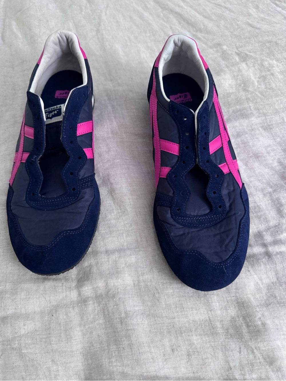 Onitsuka Tiger by Asics Navy with Pink Women's Sneakers - Picture 2 of 7